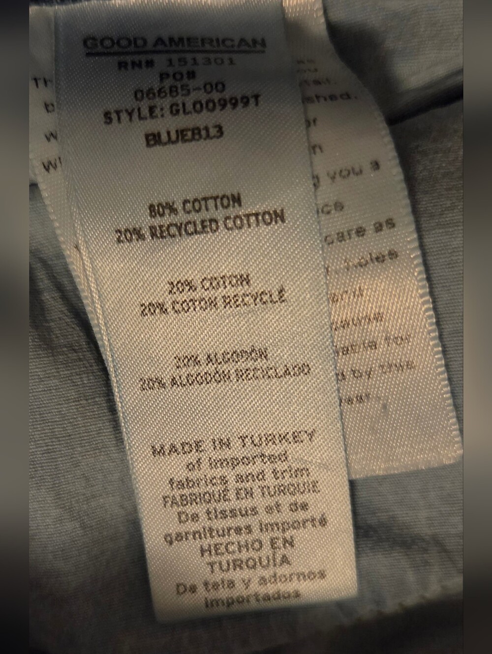 Good American Good 90's Loose Jeans High Rise Baggy Raw Hem Eco Cotton, 10/30 - Picture 14 of 15